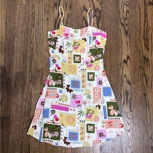 Monteau Los Angelos Picture Patchwork Mini Dress